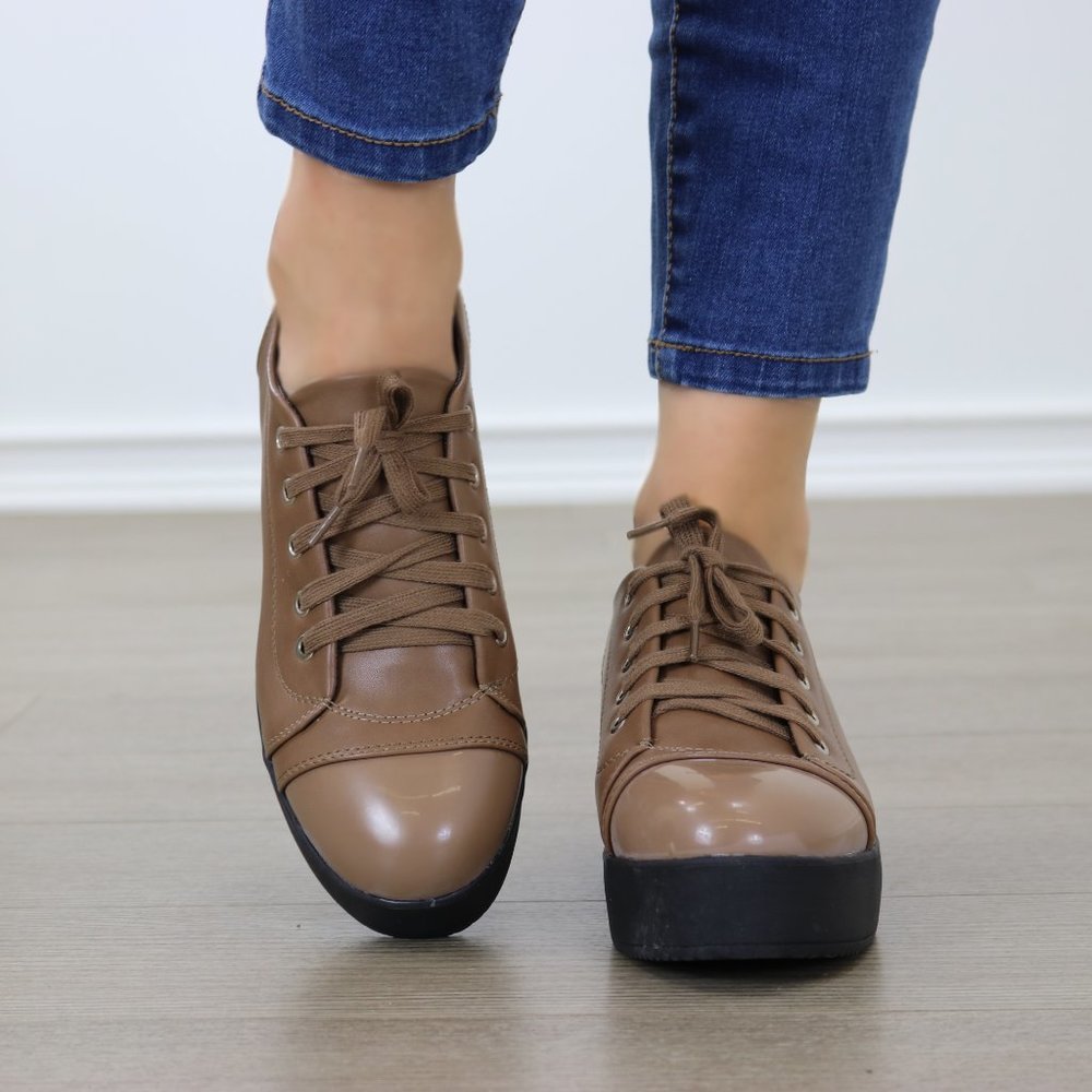 Brown Fashion Creeper Sneakers - Picture 6 of 8